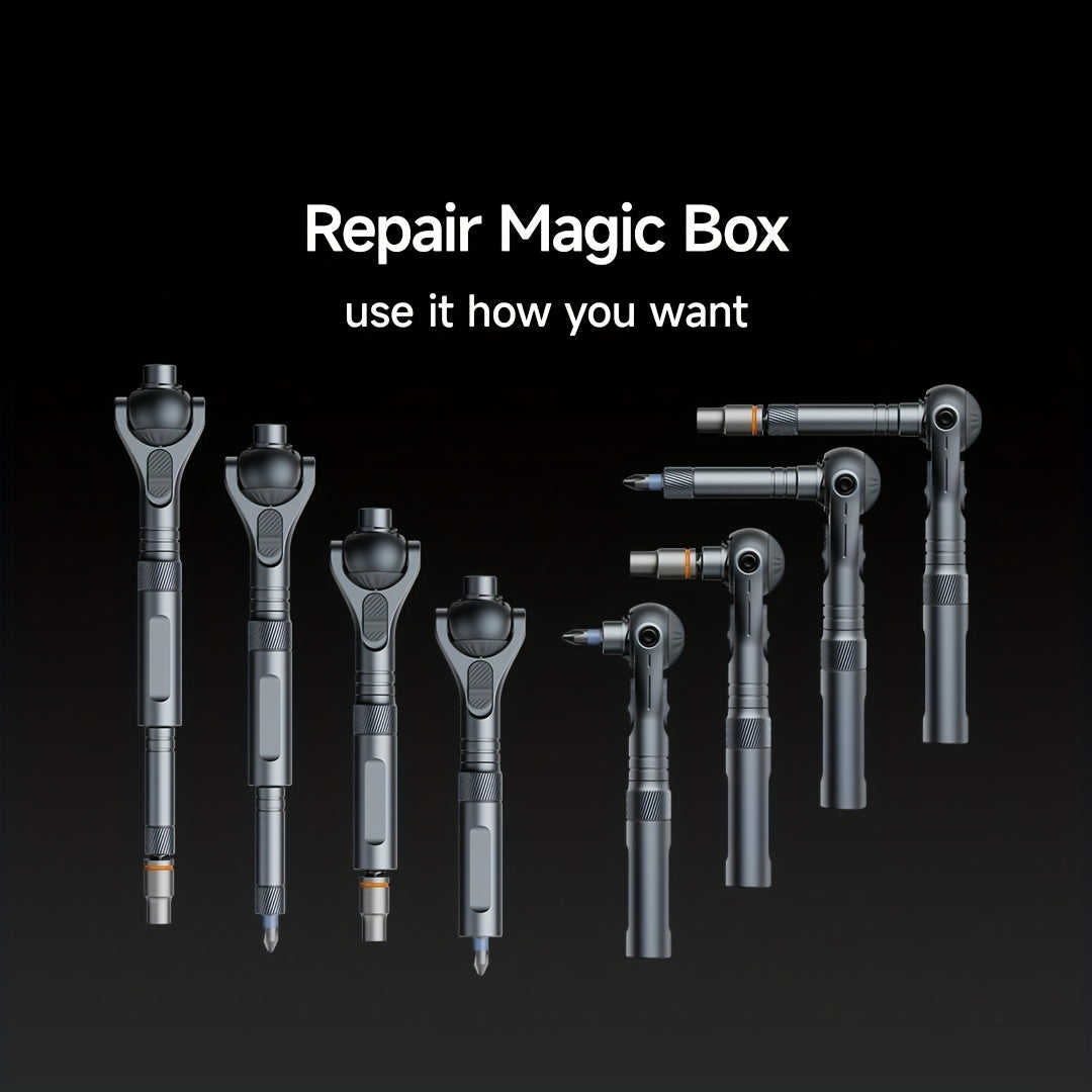 Magnetic Screwdriver Set, Detachable Ratchet Handle Multifunctional Screwdriver Set, Household Maintenance Tool Kit