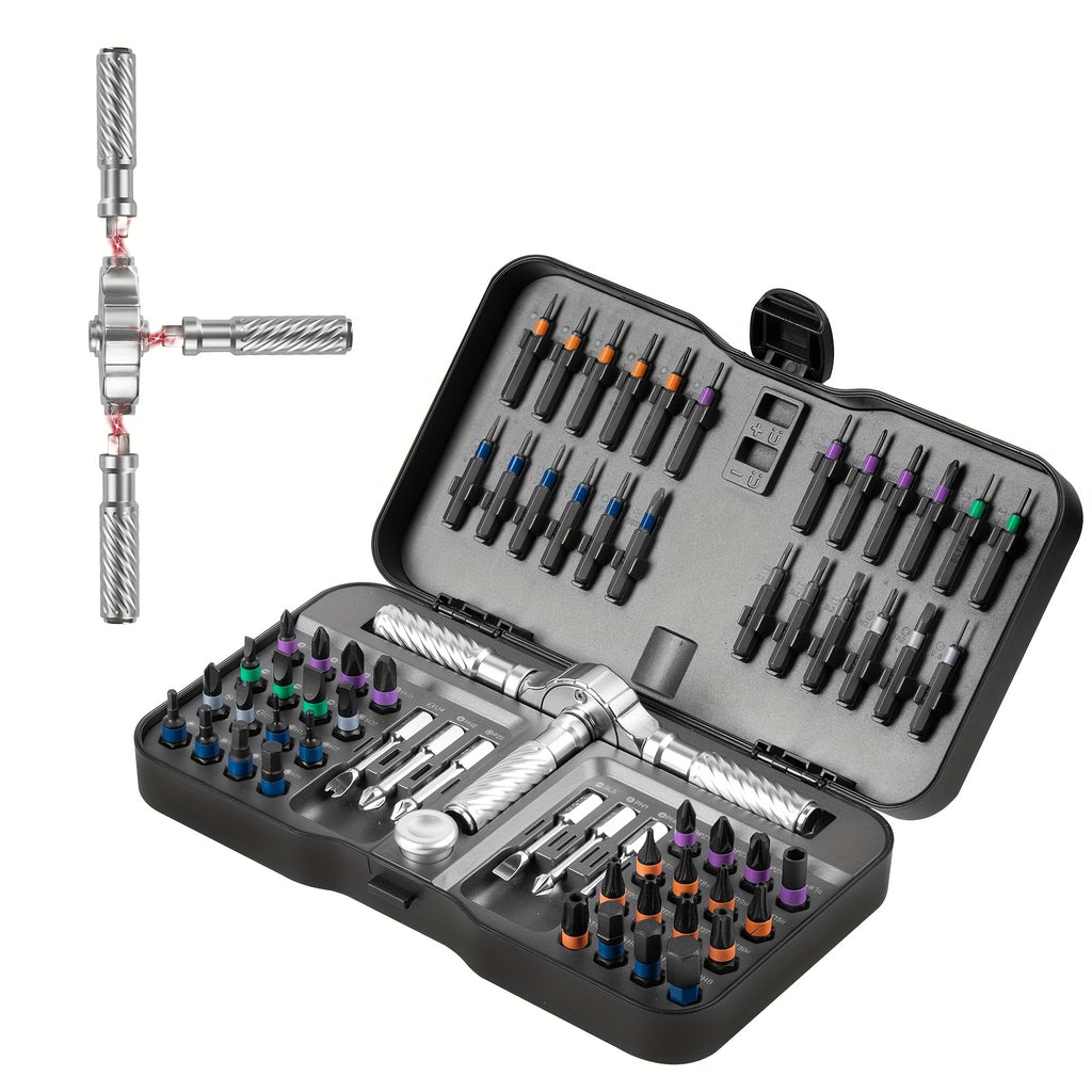 24-in-1 Magnetic Screwdriver Set with Detachable T-Ratchet Handle - Heavy-Duty Iron Construction, Ergonomic Grip for Home Maintenance & DIY Projects, Includes Hex Keys, Screwdrivers, Pliers, and More - Black, Screwdriver Set, Robust Tool Design, Durable