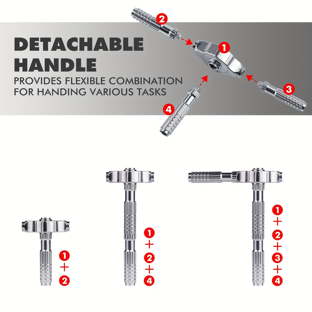 24-in-1 Magnetic Screwdriver Set with Detachable T-Ratchet Handle - Heavy-Duty Iron Construction, Ergonomic Grip for Home Maintenance & DIY Projects, Includes Hex Keys, Screwdrivers, Pliers, and More - Black, Screwdriver Set, Robust Tool Design, Durable